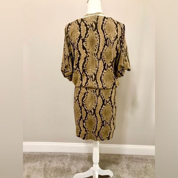 Python print blouson waist dress - Picture 2 of 7